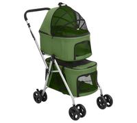 vidaXL Cochecito doble de perros plegable tela oxford verde 83x48x97cm