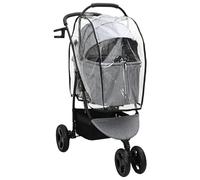 VidaXL Cochecito gris de 3 ruedas moderno y plegable de tela Oxford sintética y PVC, dimensiones 78 x 54 x 101 cm, comodidad con freno sensible, fácil de almacenar, utilizable en interiores y en