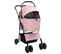 VidaXL - Cochecito plegable de 4 ruedas Oxford para mascotas (81 x 47 x 99 cm, con freno sensible, cómodo y antivibraciones, ideal para perros y gatos
