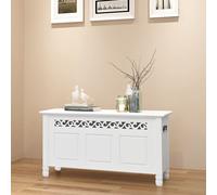 vidaXL Cofre de estilo barroco MDF blanco