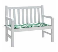 vidaXL Cojín para Banco de jardín con Estampado de Hojas, 100 x 50 x 4 cm, liviano, Impermeable, con Tela Que Respira, Rectangular, para Usar Dentro y Fuera, Ideal para Muebles de terraza o como asi