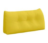 vidaXL Cojín de Espalda Amarillo Claro 100 x 24 x 50 cm Tela, Sala de Estar Elegante, Almohada Funcional, cojín cómodo, Fundas Removibles, Soporte Interior, Accesorio Textil Decorativo