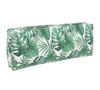 vidaXL Cojín de Palet para Respaldo con patrón de Hojas de 120 x 40 x 12 cm. Funda Lavable, Moderna, Ideal para sillas y sofás. Cómodo para Uso en Interiores y Asientos de jardín al Aire Libre. Mobil