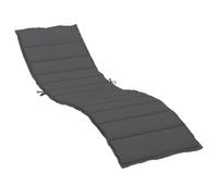 vidaXL Cojín para Tumbona, Antracita, 200x50x3 cm, Tejido Oxford 100% Poliéster, Relleno de Fibra de Espuma, Colchón para Silla Reclinable, Jardín y Patio, Repelente al Agua