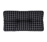 vidaXL Cojín para palés Tela a Cuadros Negro 80x40x12 cm, cojín, cojín de sofá, cojín de Silla, cojín de Exterior, cojín de Respaldo, cojín de Silla