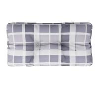 vidaXL Cojín para sofá de palets Tela a Cuadros Gris 80x40x12 cm
