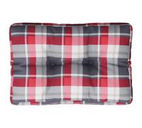 vidaXL Cojín para sofá de palets Tela a Cuadros Rojo 60x40x12 cm
