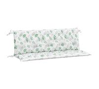 vidaXL Cojines Banco jardín 2 uds Tela Estampado de Hojas 150x50x7 cm