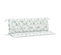 vidaXL Cojines Banco jardín 2 uds Tela Estampado de Hojas 150x50x7 cm