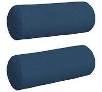 vidaXL Cojines Bolster 2 pcs Azul Ø 25 x 70 cm Tela, Cojines cilíndricos cómodos, Fundas Removibles, almohadones Decorativos, Multiusos para Sala y decoración del hogar