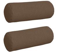 vidaXL Cojines Bolster 2 pcs Marrón Ø 25 x 70 cm Tela, Cojines cilíndricos cómodos, Fundas Removibles, almohadones Decorativos, Multiusos para Sala y decoración del hogar