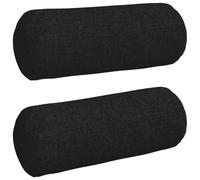 vidaXL Cojines Bolster 2 pcs Negro Ø 15 x 40 cm Tela, Cojines cilíndricos cómodos, Fundas Removibles, almohadones Decorativos, Multiusos para Sala y decoración del hogar