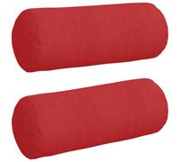 vidaXL Cojines Bolster 2 pcs Rojo Ø 15 x 40 cm Tela, Cojines cilíndricos cómodos, Fundas Removibles, almohadones Decorativos, Multiusos para Sala y decoración del hogar