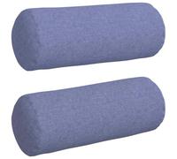 vidaXL Cojines Bolster 2 pcs Azul Jeans Ø 15 x 40 cm Tela, Cojines cilíndricos cómodos, Fundas Removibles, Almohadas Decorativas, Elementos Multiusos para el hogar