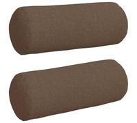 vidaXL Cojines Bolster 2 pcs Marrón Ø 15 x 40 cm Tela, Cojines cilíndricos cómodos, Fundas Removibles, almohadones Decorativos, Multiusos para Sala y decoración del hogar