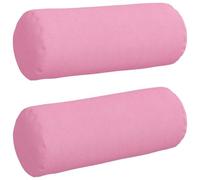 vidaXL Cojines Bolster 2 pcs Rosa Ø 15 x 40 cm Tela, Cojines cilíndricos cómodos, Fundas Removibles, Almohadas Decorativas, Elementos Multiusos para el hogar