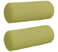 vidaXL Cojines Bolster 2 pcs Verde Claro Ø 15 x 40 cm Tela, Cojines cilíndricos cómodos, Fundas Removibles, Almohadas Decorativas, Elementos Multiusos para el hogar
