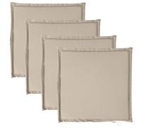 vidaXL Cojines de Asiento de jardín Cuadrados 4 uds Taupe 45x45x2 cm, cojín para Silla de jardín, cojín para Asiento, cojín para Asiento de Exterior