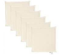 vidaXL Cojines de Asiento de jardín Cuadrados 6 uds Crema 45x45x2 cm, cojín para Silla de jardín, cojín para Asiento, cojín para Asiento de Exterior