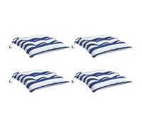vidaXL Cojín de Silla a Rayas 4 uds Azul y Blanco 40x40x7 cm para Exterior y Asiento