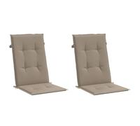 VidaXL Cojines de Silla de Jardín 2 uds Con Respaldo Alto, Asiento Exterior, Almohadas para Patio y Oficina, Tela Taupe
