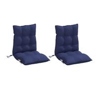 vidaXL Cojines de Silla de Respaldo Bajo 2 uds, Almohadas de Sillón, Almohadillas de Asiento, Decoraciones para Jardín, Tela Azul Marino