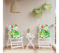 vidaXL Cojines de Silla de Respaldo Bajo 2 uds, Almohadas de Sillón, Almohadillas de Asiento, Decoraciones para Jardín, Tela Oxford Multicolor