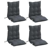 vidaXL Cojines para sillas Respaldo bajo, Set de 4, 100x50x7 cm, Antracita, Tejido Oxford, Almohadilla para Asiento jardín & terraza, Cojín sofá & Silla, con Cintas elásticas, Repelente al Agua