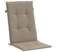 vidaXL Cojines de Sillas de Jardín 6 uds, Almohadas con Respaldo Alto, Acolchados para Sillones, Cojines para Patio, Tela Gris Taupe 120x50x3 cm