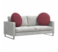 vidaXL Cojines para Asiento 2 pcs Rojo Vino Ø60 x 21 cm Tela, Salón, Cojines Modernos para Sentarse, Fundas extraíbles, Suaves y versátiles, decoración del hogar