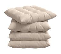 vidaXL Cojines para Asiento 4 pcs Beige 40 x 40 x 6 cm Microfibra, Sala de Estar, Asientos Modernos, Cojines cómodos, Tela Resistente a Manchas, Cuadrado, Decorativo e Interior
