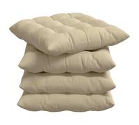 vidaXL Cojines para Asiento 4 pcs Crema 40 x 40 x 6 cm Microfibra, Sala de Estar, Asientos Modernos, Cojines cómodos, Tela Resistente a Manchas, Cuadrado, Decorativo e Interior