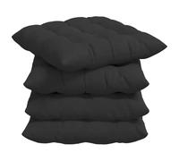 vidaXL Cojines para Asiento 4 pcs Negro 40 x 40 x 6 cm Microfibra, Sala de Estar, Asientos Modernos, Cojines cómodos, Tela Resistente a Manchas, Cuadrado, Decorativo e Interior