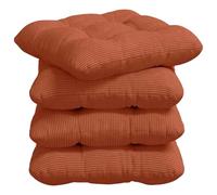 vidaXL Cojines para Asiento 4 pcs Rojo Naranja 40 x 40 cm Tela de Pana, Sillón Acogedor, Cojines Cuadrados, Fundas Resistentes, Asiento Cómodo, Diseño Suave para Usar en Casa