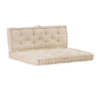 vidaXL Cojines para Muebles de palets 2 Unidades algodón Beige