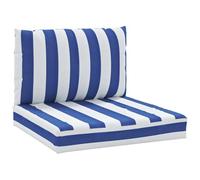 vidaXL Cojines para palés 2 Piezas Tela Oxford Azul y Blanco a Rayas, cojín palets, cojín jardín, cojín sofá, cojín, cojín Exterior, cojín sofá palés