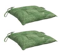vidaXL Cojines para Silla 2 uds Tela Estampado de Hojas 40x40x7 cm