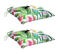 vidaXL Cojines para Silla 2 uds Tela Multicolor 40x40x7 cm, cojín, cojín para Exterior, cojín de Asiento, cojín para sofá, cojín para Asiento