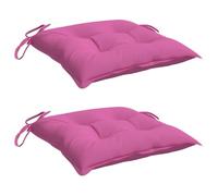vidaXL Cojines para Silla 2 Unidades Tela Rosa 40x40x7 cm, cojín, cojín para Exterior, cojín de Asiento, cojín para sofá, cojín para Asiento