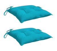 vidaXL Cojines para Silla 2 Unidades Tela Turquesa 40x40x7 cm