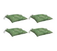 vidaXL Cojines para Silla 4 uds Tela Estampado de Hojas 50x50x7 cm