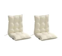 vidaXL Cojines para Silla con Respaldo Bajo 2 uds, Almohadillas para Sillón, Cojines de Asiento, Cojines para Jardín Patio, Tela Oxford Crema