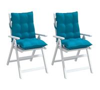 vidaXL Cojines para Silla con Respaldo Bajo 2 uds, Almohadillas para Sillón, Cojines de Asiento, Cojines para Jardín Patio, Tela Oxford Azul Claro
