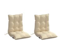 vidaXL Cojines para Silla con Respaldo Bajo 2 uds, Almohadillas para Sillón, Cojines de Asiento, Cojines para Jardín Patio, Tela Oxford Beige