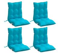 vidaXL Cojines para Silla con Respaldo Bajo 4 uds, Almohadillas para Sillón, Cojines de Asiento, Cojines para Jardín Patio, Tela Oxford Turquesa