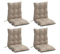 vidaXL Cojines para Silla con Respaldo Bajo 4 uds, Almohadillas para Sillón, Cojines de Asiento, Cojines para Jardín Patio, Tela Oxford Gris Taupe