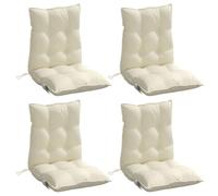 vidaXL Cojines para Silla con Respaldo Bajo 4 uds, Almohadillas para Sillón, Cojines de Asiento, Cojines para Jardín Patio, Tela Oxford Crema