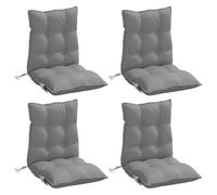 vidaXL Cojines para Silla con Respaldo Bajo 4 uds, Almohadillas para Sillón, Cojines de Asiento, Cojines para Jardín Patio, Tela Oxford Gris