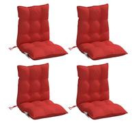 vidaXL Cojines para Silla con Respaldo Bajo 4 uds, Almohadillas para Sillón, Cojines de Asiento, Cojines para Jardín Patio, Tela Oxford Rojo