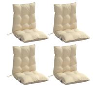 vidaXL Cojines para Silla con Respaldo Bajo 4 uds, Almohadillas para Sillón, Cojines de Asiento, Cojines para Jardín Patio, Tela Oxford Beige